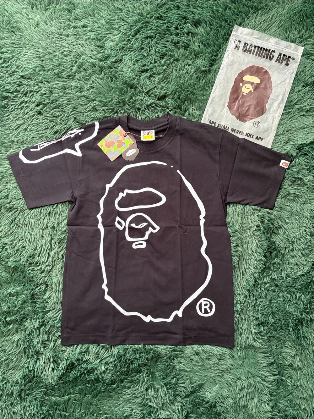 New Black And White Big Ape Head Bape Tee